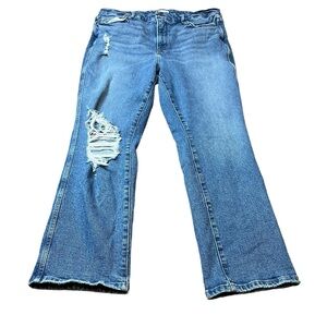 Good American Straight Leg Distressed Jeans Size 15 Women